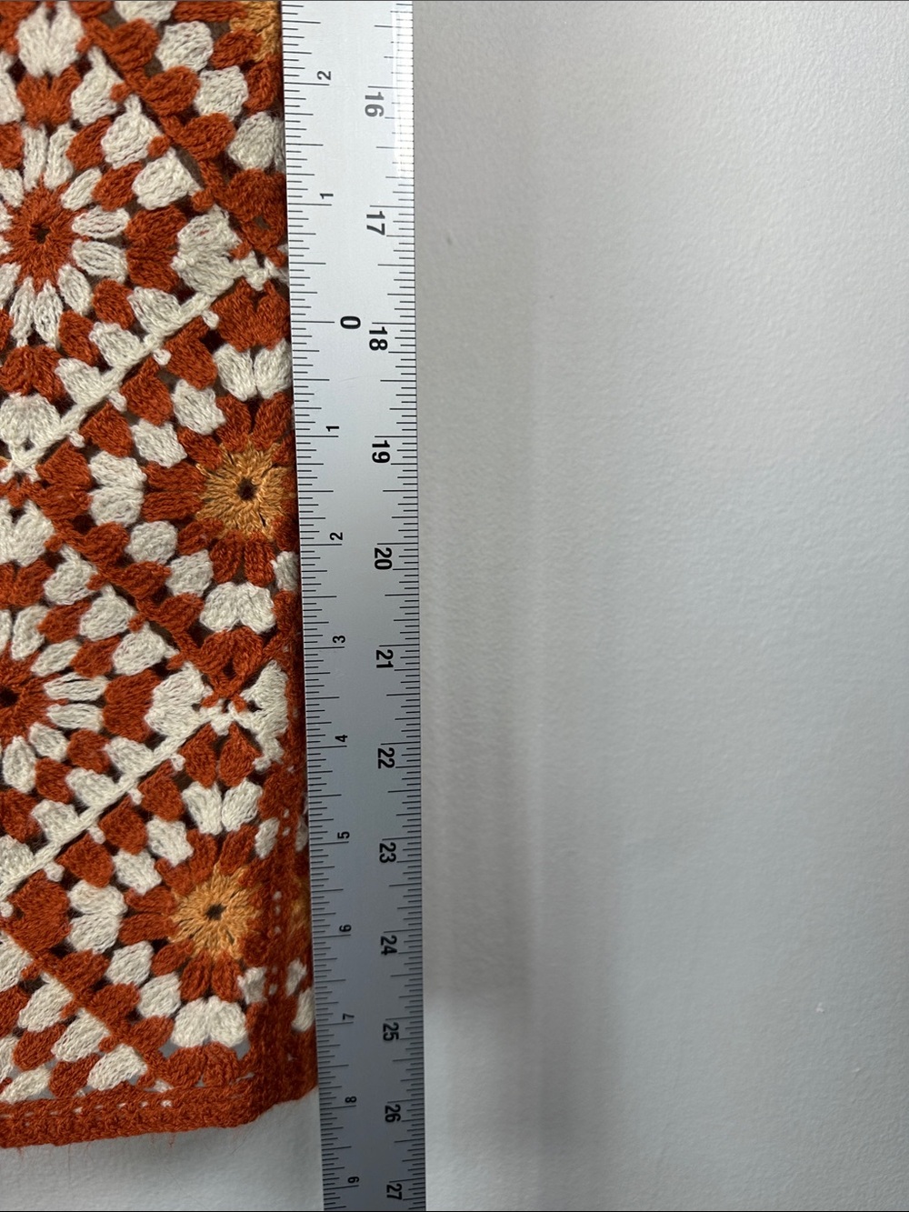 Art of Rhetoric Vintage-Inspired Orange Crochet Button-Up Cardigan Men’s M - Picture 12 of 14
